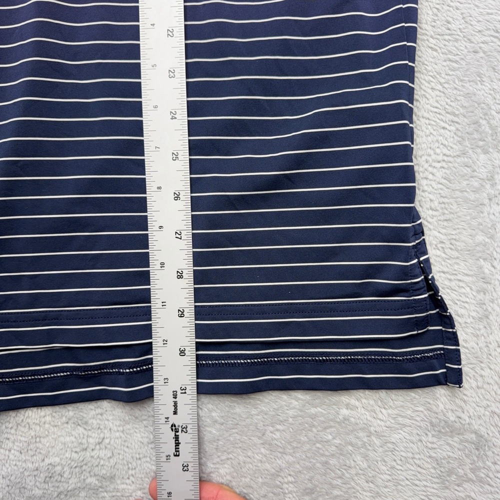 Peter Millar Polo Mens XL Navy Blue Summer Comfort Striped Short Sleeve Shirt - Picture 4 of 6
